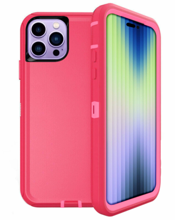 Heavy Duty Case for iPhone 14 Pro Max (HOT PINK) (Only Ground Shipping)