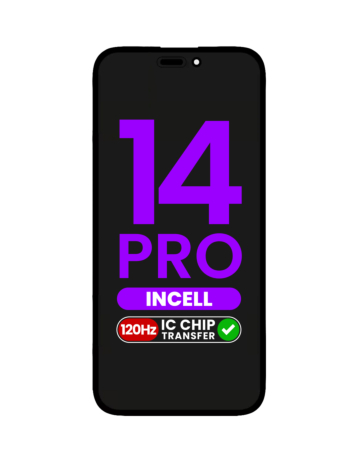 Buy the LCD assembly for iPhone 14 Pro with aftermarket Incell QV7, 120Hz refresh rate, and IC transfer eligibility.
