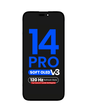 OLED Assembly for iPhone 14 Pro (True Tone Programming and IC Transfer NOT REQUIRED) (Aftermarket QV8 V3 / Soft / 120HZ)