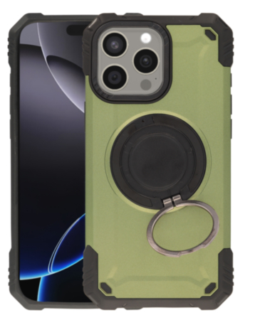 Hybrid Tuff Case with Magnetic Kickstand (ARMY GREEN) for iPhone 14 Pro Max (Only Ground Shipping)