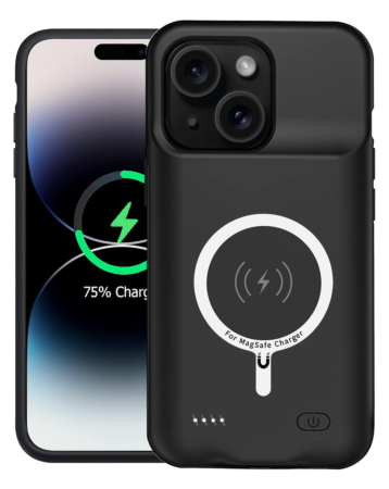Slim Charging Case with Msafe Charging (7000 mAh) for iPhone 15 (Only Ground Shipping)