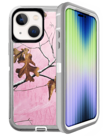 Heavy Duty Case for iPhone 15 (CAMO PINK) (Only Ground Shipping)
