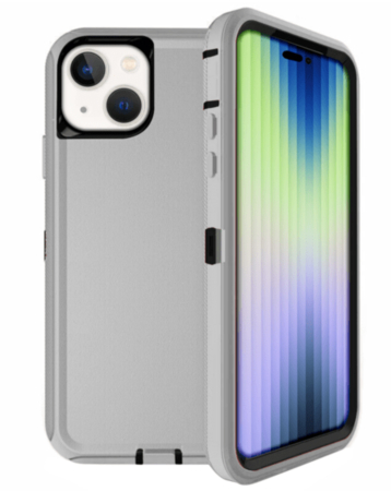 Heavy Duty Case for iPhone 15 (GRAY & BLACK) (Only Ground Shipping)