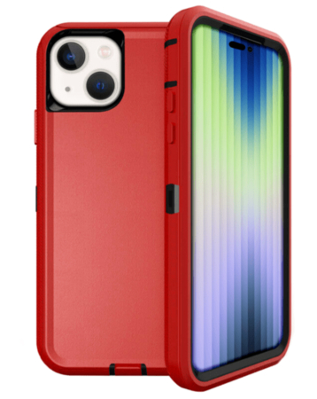 Heavy Duty Case for iPhone 15 (RED & BLACK) (Only Ground Shipping)