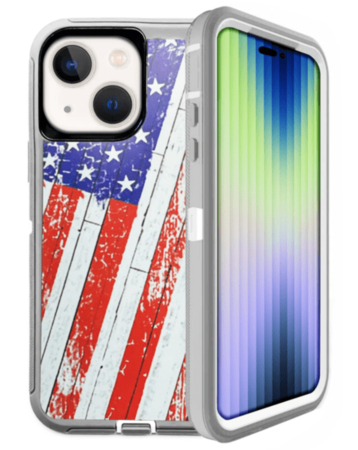 Heavy Duty Case for iPhone 15 (US FLAG) (Only Ground Shipping)