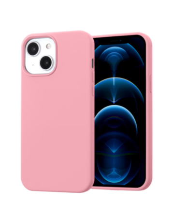 Soft Solid Silicone Case (Full Buttom Cover) - LIGHT PINK for iPhone 15 (Only Ground Shipping)