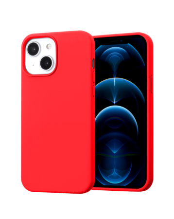 Soft Solid Silicone Case (Full Buttom Cover) - RED for iPhone 15 (Only Ground Shipping)