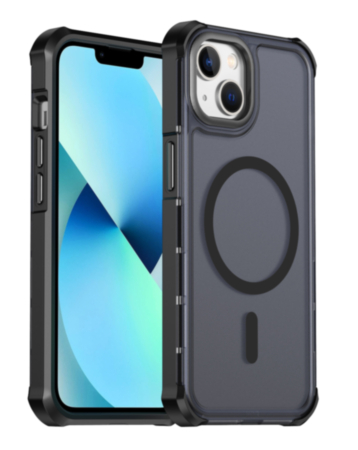 Dual Layer Electroplated Border Wireless Charging Case (BLACK) for iPhone 15 / 16E / 17E (Only Ground Shipping)