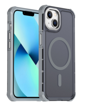 Dual Layer Electroplated Border Wireless Charging Case (GRAY) for iPhone 15 / 16E / 17E (Only Ground Shipping)