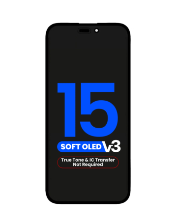 OLED Assembly for iPhone 15 (True Tone Programming and IC Transfer NOT REQUIRED) (Aftermarket QV8 V3 / Soft)
