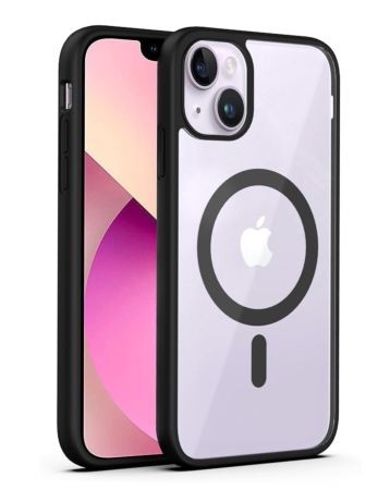 iPhone 14 Plus / 15 Plus Wireless Charging Case - BLACK (Full Bottom Close) (Only Ground Shipping)