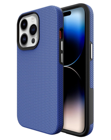 Shock Absorption Protective Dual Layer Case - BLUE for iPhone 15 Pro (Only Ground Shipping)