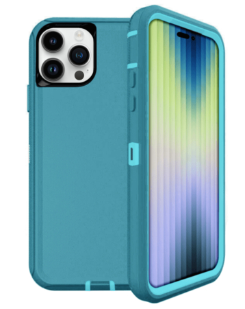 Heavy Duty Case for iPhone 15 Pro (TEAL) (Only Ground Shipping)