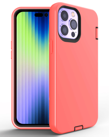 Silicone Design Heavy Duty Case - ORANGE for iPhone 15 Pro (Only Ground Shipping)