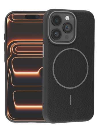 Magnetic Leather Soft Cases - BLACK for iPhone 15 Pro (Only Ground Shipping)