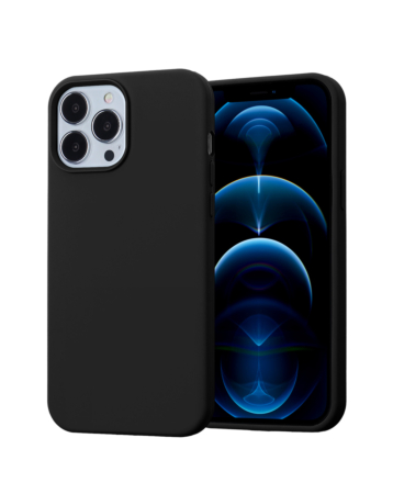 Soft Solid Silicone Case (Full Buttom Cover) - BLACK for iPhone 15 Pro (Only Ground Shipping)