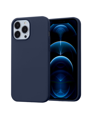 Soft Solid Silicone Case (Full Buttom Cover) - NAVY BLUE for iPhone 15 Pro (Only Ground Shipping)