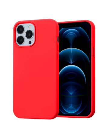 Soft Solid Silicone Case (Full Buttom Cover) - RED for iPhone 15 Pro (Only Ground Shipping)