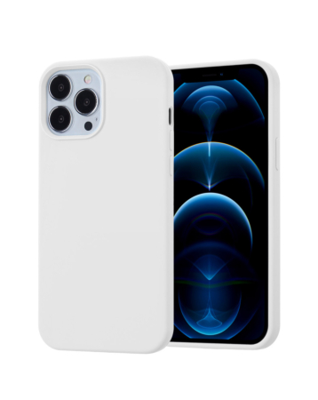 Soft Solid Silicone Case (Full Buttom Cover) - WHITE for iPhone 15 Pro (Only Ground Shipping)