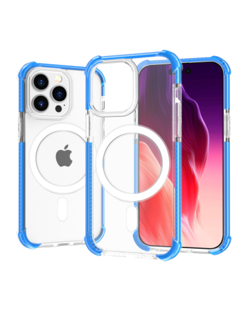 Dual Layer Cases with Wireless Charging - BLUE for iPhone 15 Pro (Only Ground Shipping)