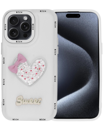 Luxury Sweet Fancy Soft Case - WHITE for iPhone 15 Pro (Only Ground Shipping)