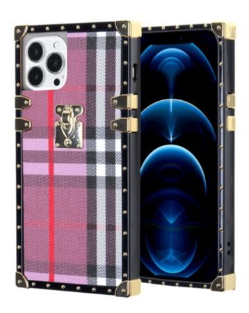 Luxury Square Case - HOT PINK for iPhone 15 Pro (Only Ground Shipping)