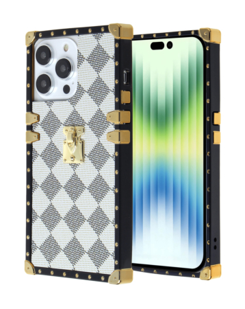 Luxury Square Case - WHITE for iPhone 15 Pro (Only Ground Shipping)
