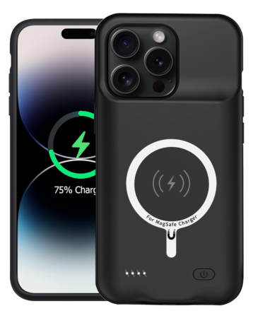 Slim Charging Case with Msafe Charging (8500 mAh) for iPhone 15 Pro Max (Only Ground Shipping)