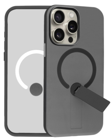Shockproof Rugger Magnetic Case with Kickstand (BLACK) for iPhone 15 Pro Max (Only Ground Shipping)