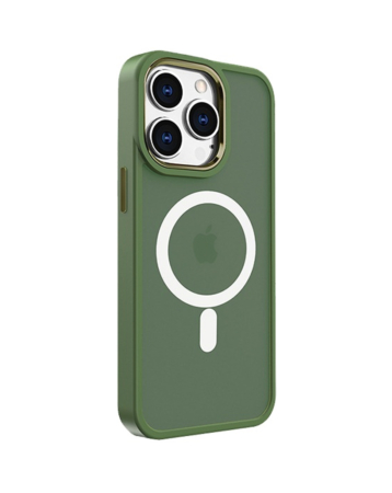New Magnetic Wireless Charging Case - DARK GREEN for iPhone 15 Pro Max (Only Ground Shipping)