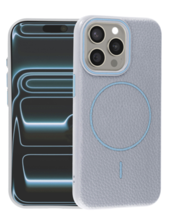 Magnetic Leather Soft Cases (WAYNE BLUE) for iPhone 15 Pro Max (Only Ground Shipping)