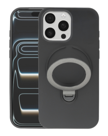 Pastel Shield Carbon Fiber Magnetic Kickstand Case (BLACK) for iPhone 15 Pro Max (Only Ground Shipping)