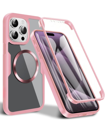 Full Shockproof Silicone Cover - PINK for iPhone 15 Pro Max (Only Ground Shipping)