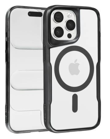 Glossy & Transparent Magnetic Case - BLACK for iPhone 15 Pro Max (Only Ground Shipping)