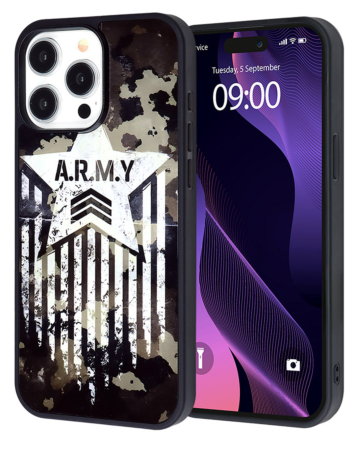 Printing Aluminum Plate Case - A.R.M.Y for iPhone 15 Pro (Only Ground Shipping)