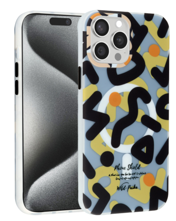 Graffiti Design with Wireless Charging Magnetic Case - BLACK for iPhone 15 Pro Max (Only Ground Shipping)