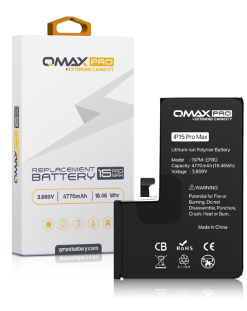 Purchased the QMAX PRO Extended Capacity Replacement Battery for iPhone 15 Pro Max.