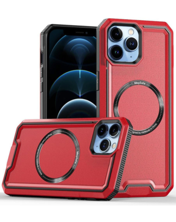 Non-Slip Translucent Matte Wireless Charging Case - RED for iPhone 15 Pro Max (Only Ground Shipping)