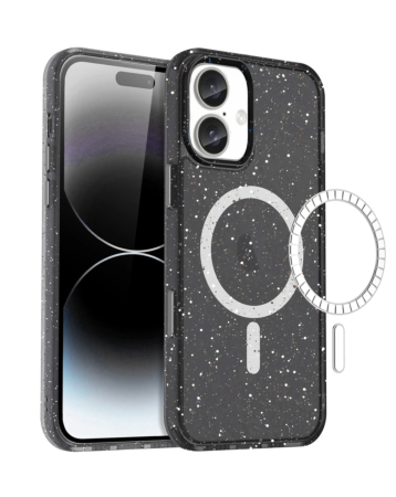 Splash - Ink Design Wireless Charging Case - BLACK for iPhone 16 (Only Ground Shipping)