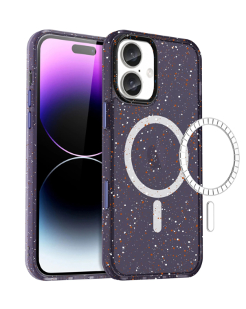 Splash - Ink Design Wireless Charging Case - PURPLE for iPhone 16 (Only Ground Shipping)