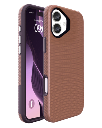 Shock Absorption Protective Dual Layer Case  - ROSE GOLD for iPhone 16 (Only Ground Shipping)