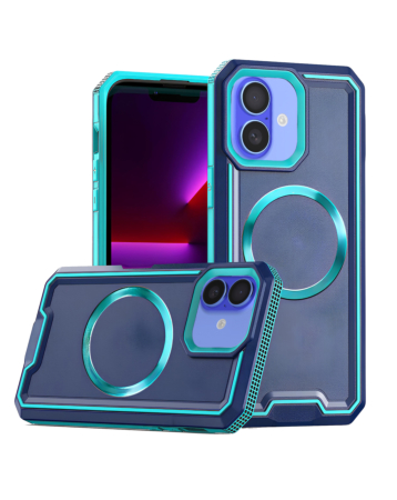 Non - Slip Translucent Matte Wireless Charging Case - BLUE for iPhone 16 (Only Ground Shipping)