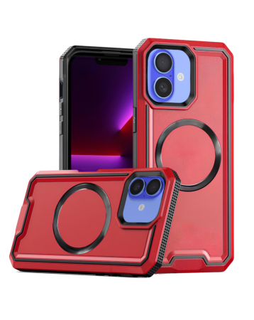 Non - Slip Translucent Matte Wireless Charging Case - RED for iPhone 16 (Only Ground Shipping)