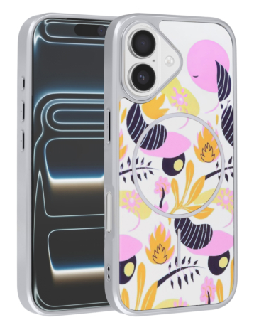 Dual Layer Flower Design Magsafe Cases - WHITE for iPhone 16 (Only Ground Shipping)