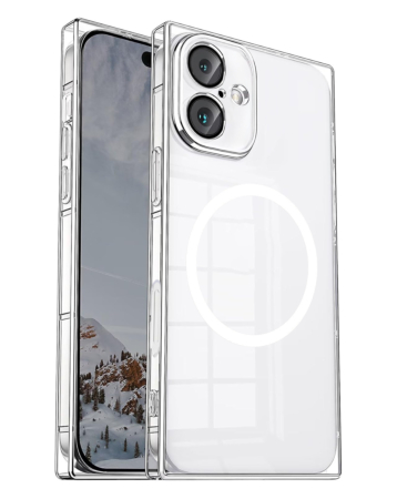 Square Wireless Charging Case - CLEAR for iPhone 16 (Only Ground Shipping)