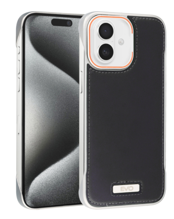 EVO Leather Slim Case - BLACK for iPhone 16 (Only Ground Shipping)