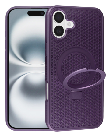 Heat Dissipation Case with Kickstand - PURPLE for iPhone 16 (Only Ground Shipping)