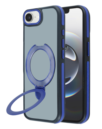 Matte Transparent Case with Wireless Charging Kickstand - (BLUE) for iPhone 16e / 17e (Only Ground Shipping)