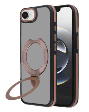 Matte Transparent Case with Wireless Charging Kickstand - (DARK BROWN) for iPhone 16e / 17e (Only Ground Shipping)