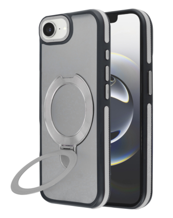 Matte Transparent Case with Wireless Charging Kickstand - (GRAY) for iPhone 16e / 17e (Only Ground Shipping)